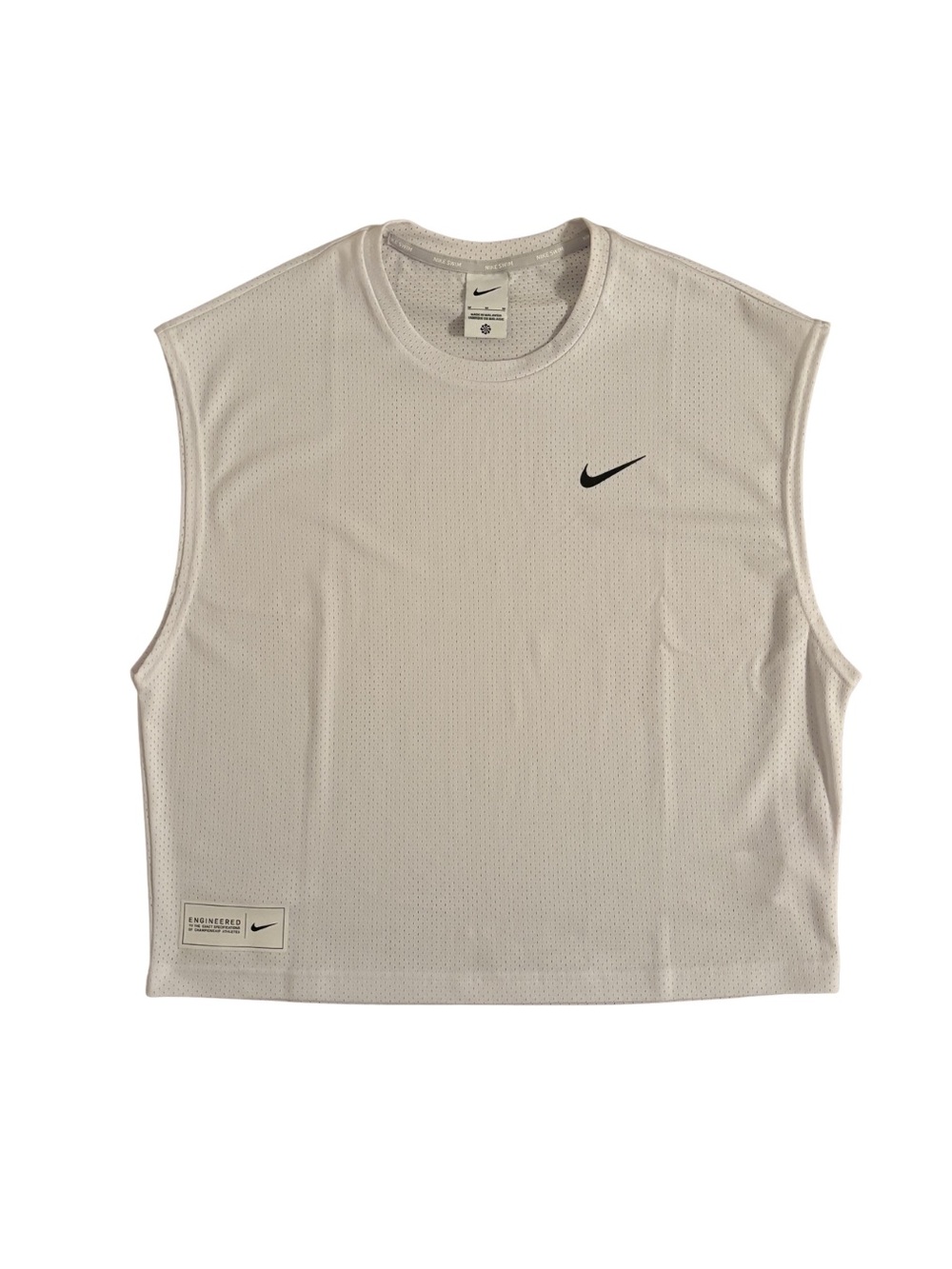 Nike Mesh White Sleeveless Training Crop